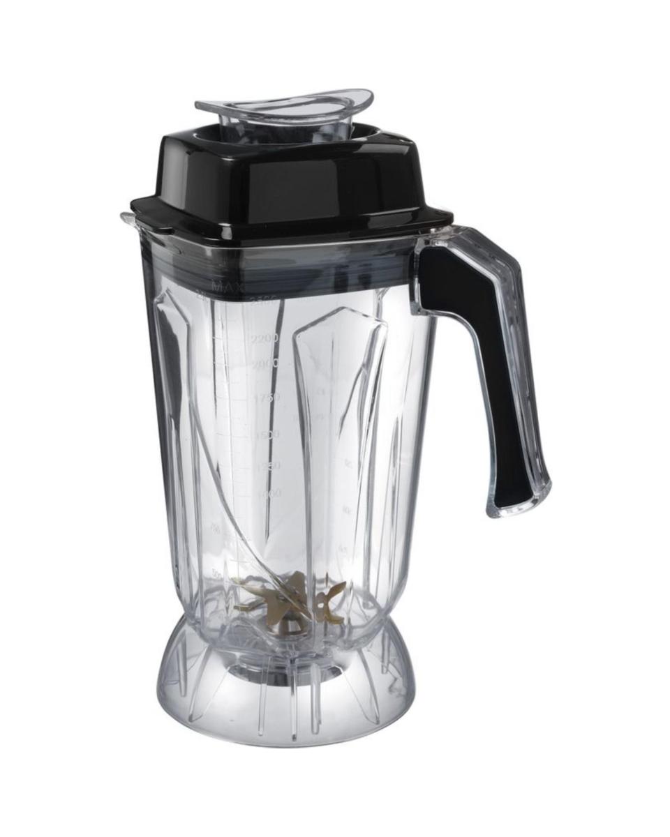 Bol Blender avec lame avec revêtement en titane - acier inoxydable polycarbonate - H 36 X 17 X 20 CM - Hendi - 943489