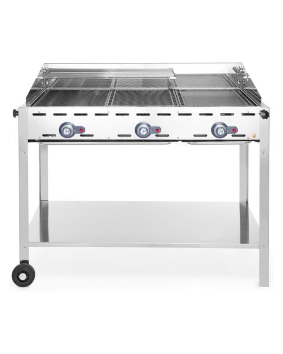 Barbecue à gaz - 3 Foyers - H 82,5 x 107,8 x 61,2 CM - Hendi - 149591