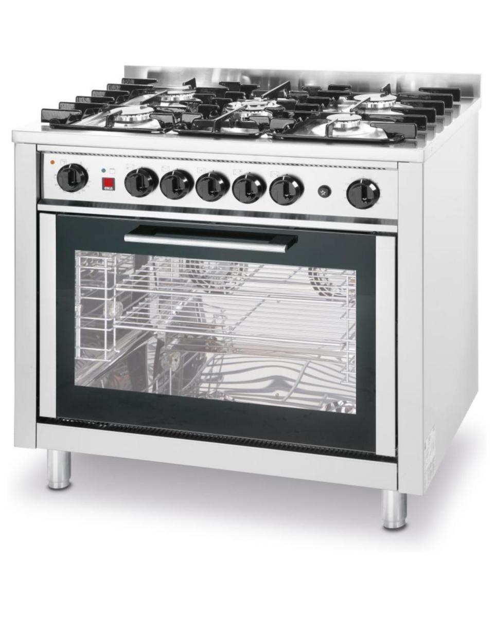 Cuisinière à gaz 5 Foyers - 1/1 GN - Hendi - 225707