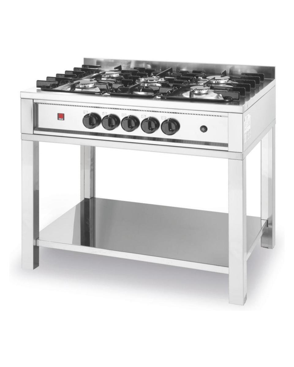 Table de cuisson gaz - 5 Fosses - 90 X 60 CM - Hendi - 225806