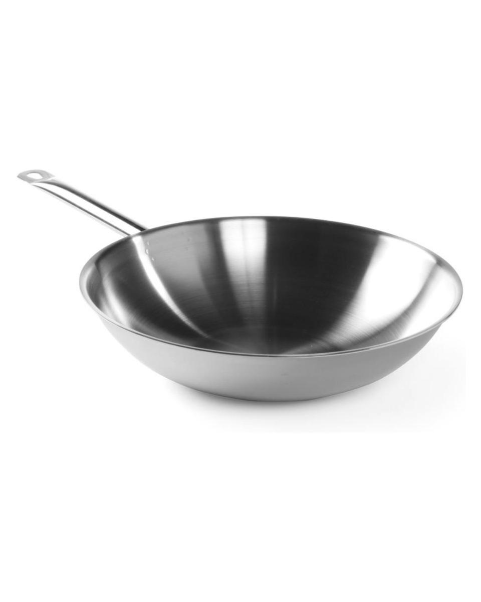 Poêle wok - inox - Ø36 CM - Hendi - 839003