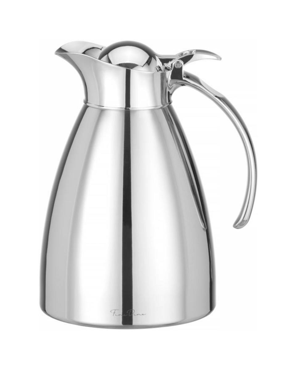 Pichet isotherme - inox/chrome - bouton poussoir - 1 litre - Hendi - 445822