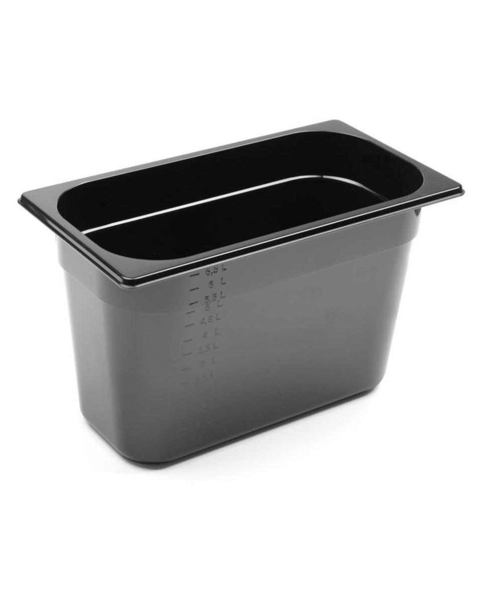 Récipient - 1/3 GN - 7,8 Litres - Noir - H 20 x 17,4 x 32,5 CM - Hendi - 862506