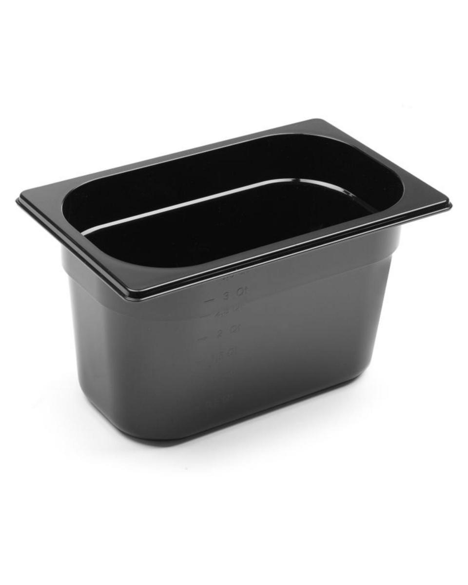 Récipient - 1/4 GN - 4 Litres - Noir - H 14,9 x 26,2 x 16 CM - Hendi - 862612