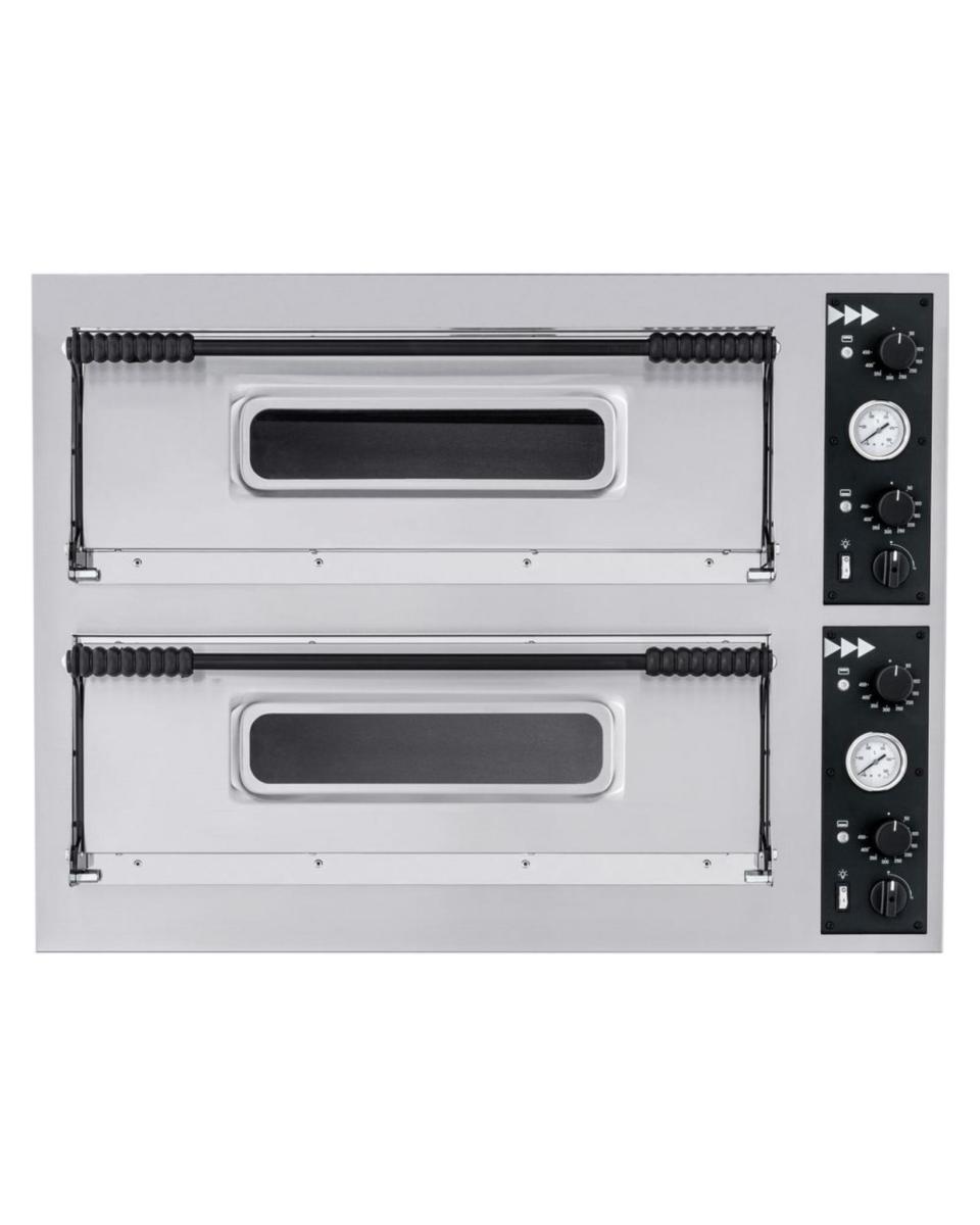 Four à pizza - Basic XXL 66 - 2 Chambres - 400 V - H 74,5 x 136,5 x 96,8 CM - Hendi - 226995