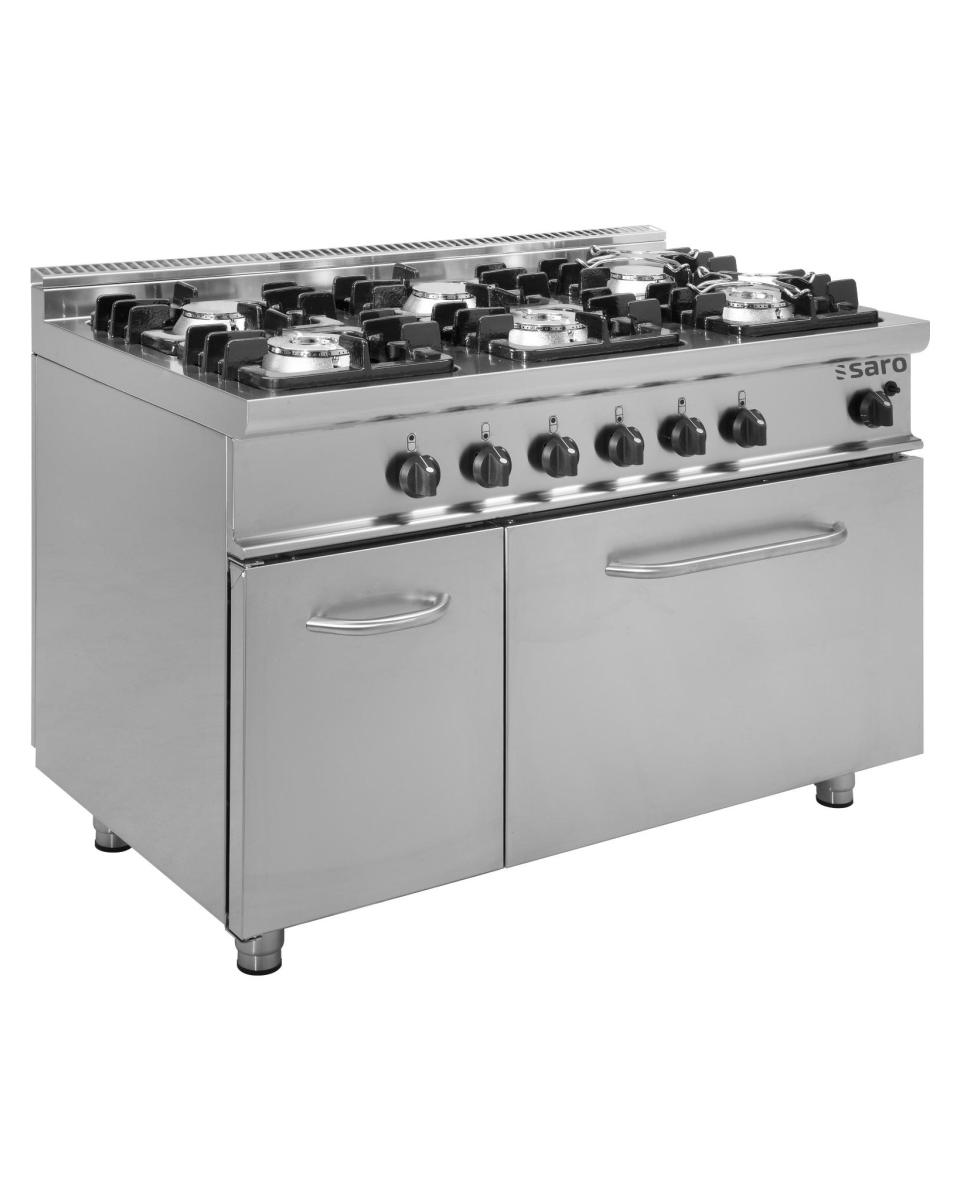 Cuisinière à gaz - Four à gaz - 6 brûleurs - Saro - 423-1040