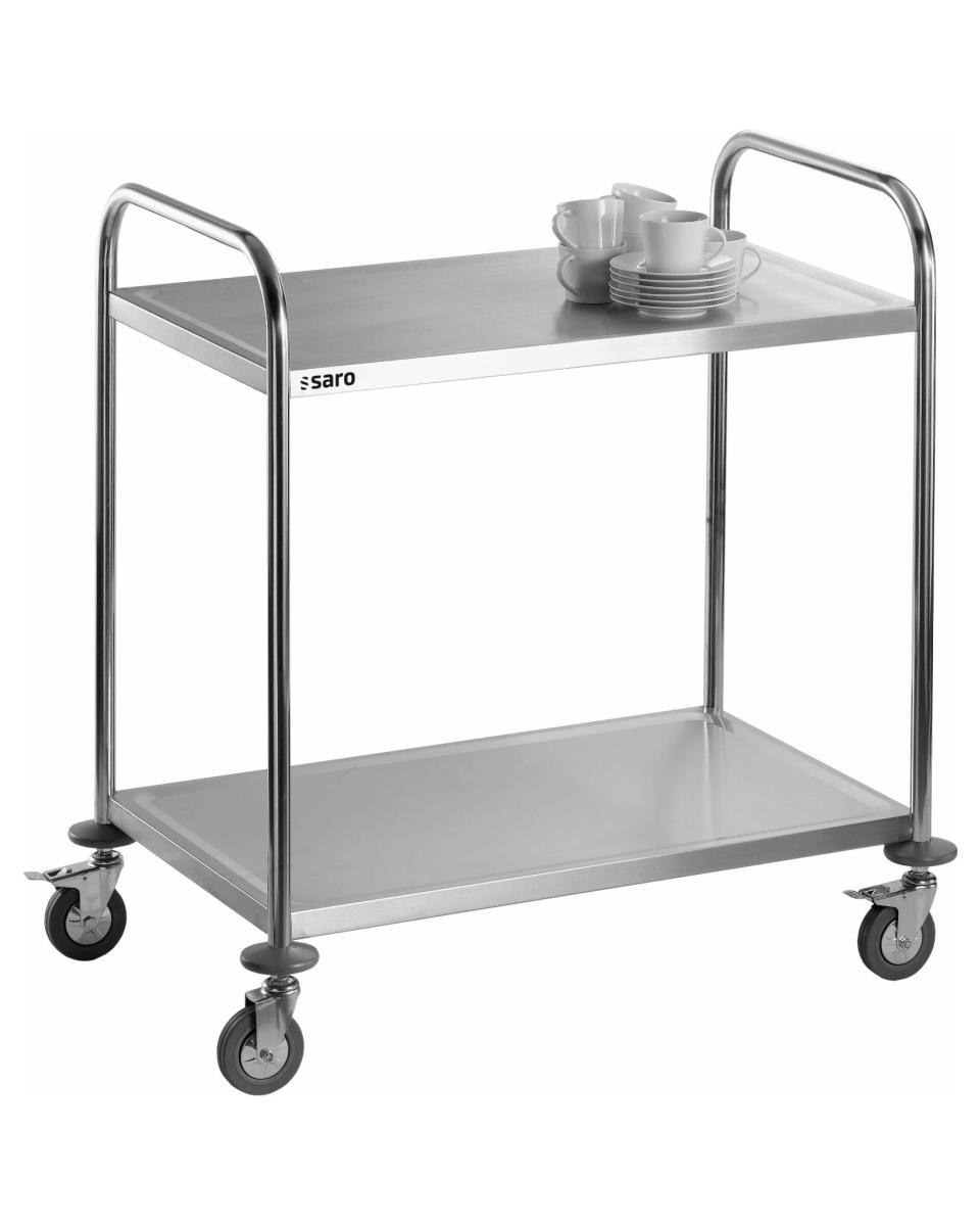 Chariot de service - 2 plateaux - inox - Saro - 213-40011