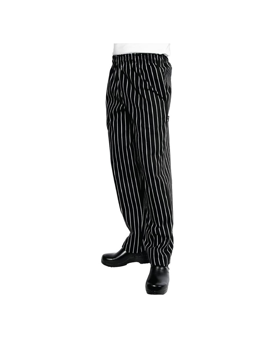 Pantalon de cuisine - Unisexe - Noir/Blanc - Polyester/Coton - Chef Works - A940