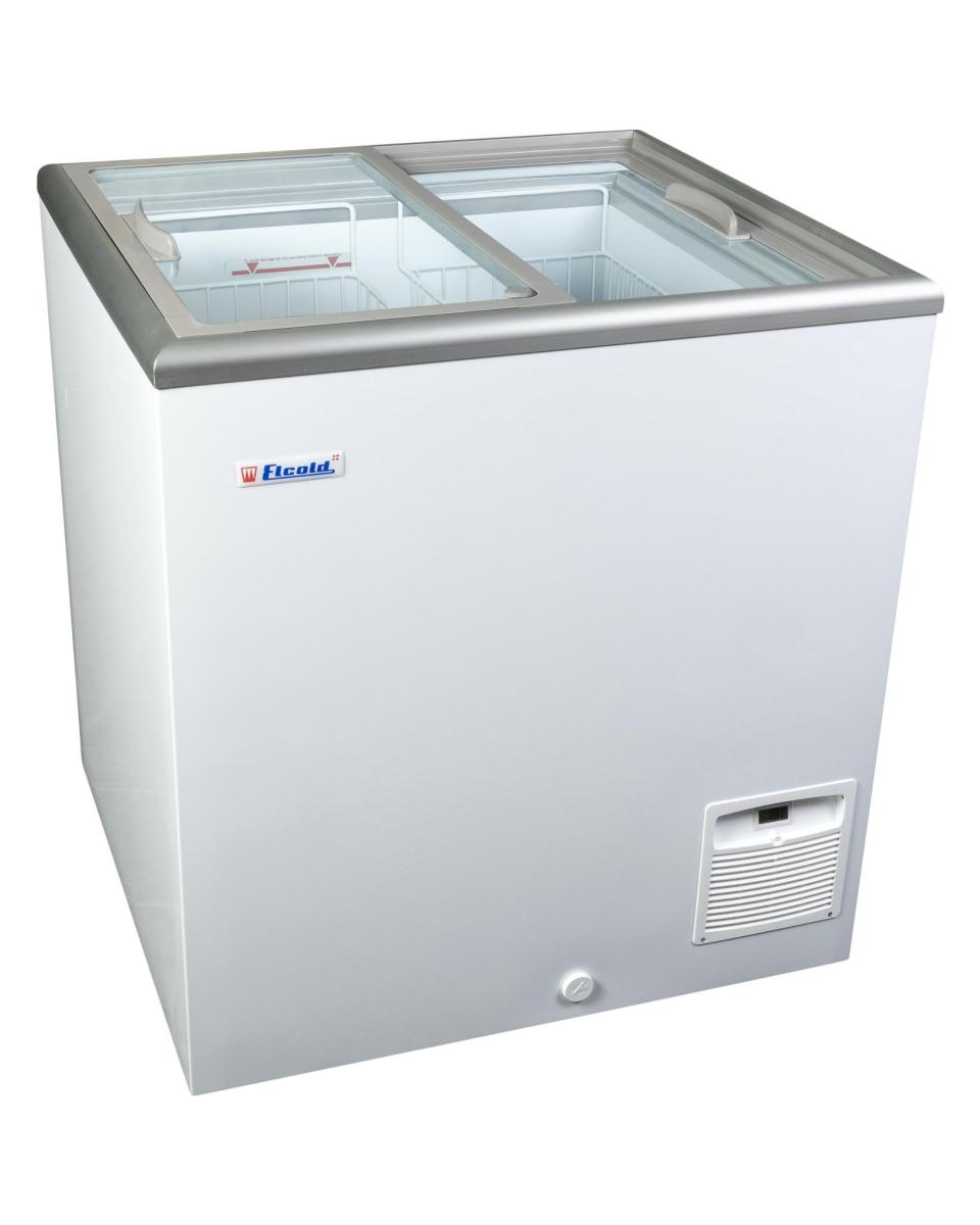 Congélateur - Couvercle coulissant en verre - Contrôle manuel de la température - Acier enduit de poudre - 163 Litres - 230V - H 86,7 x L 76,4 x P 69,4 CM - Saro - 481-1025