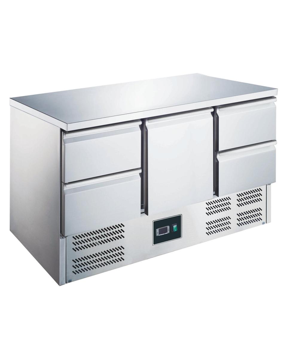 Etabli réfrigéré - 1 porte - Contrôle numérique de la température - Inox - 297 Litres - 230V - H 87,6 x L 136,8 x P 70 CM - Saro - 465-1030