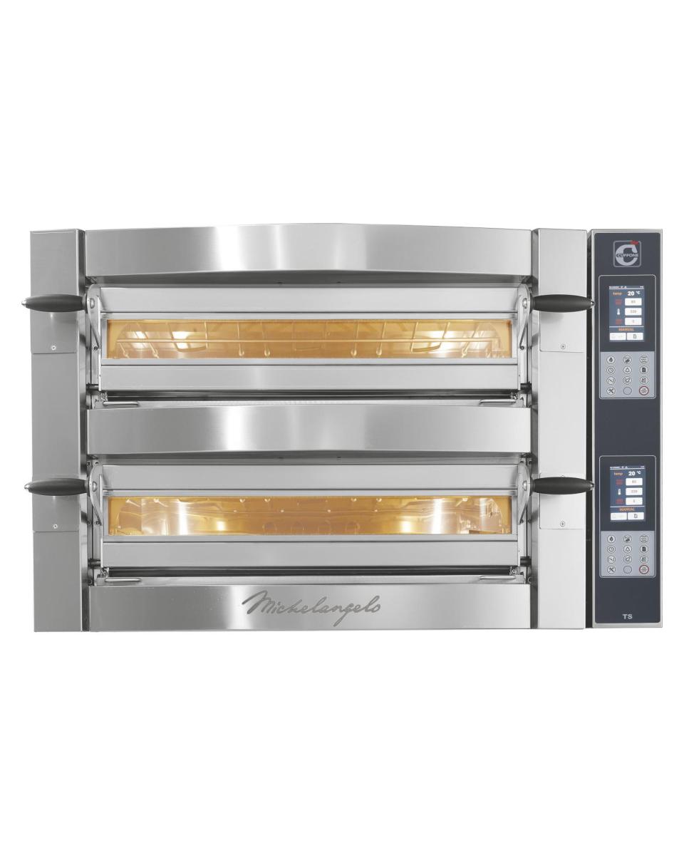 Four à pizza - Inox - 2x 400V - H 78 x L 110 x P 155 CM - Saro - 507-1027