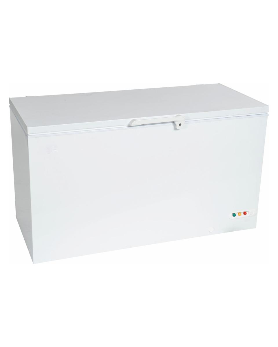 Congélateur - Couvercle à charnière isolé - Contrôle manuel de la température - Acier enduit de poudre - 426 Litres - 230V - H 86,5 x L 150,5 x P 65,5 CM - Saro - 481-1065