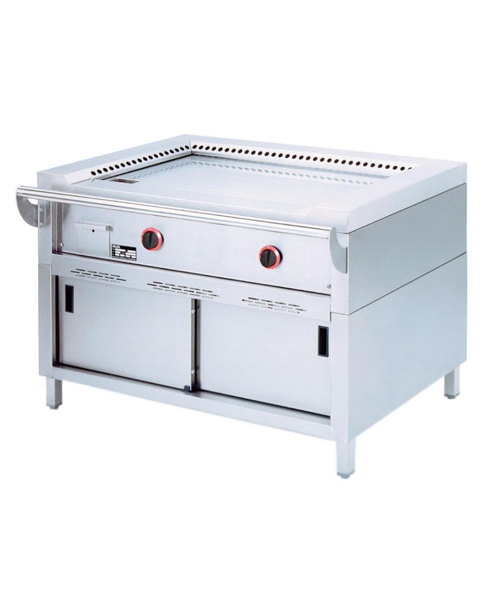 Gril Teppanyaki - Gaz - 2 Zones - 2 x 7kW - Châssis - Diamant - TPG2-12