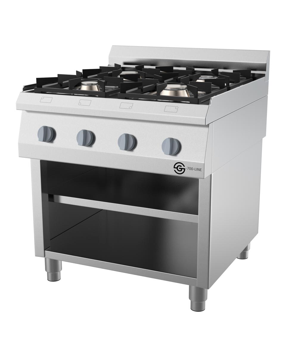Cuisinière à gaz - Ligne G700 - 4 feux - 80 CM - Base ouverte - G-Line