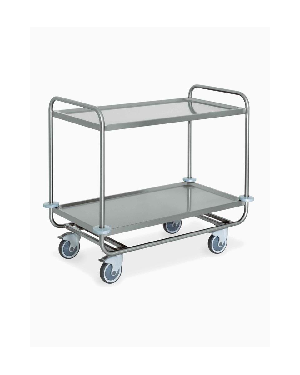 Chariot de service - 2 niveaux - H 93 x 59 x 109 CM - Inox - Diamant - CS2/100S