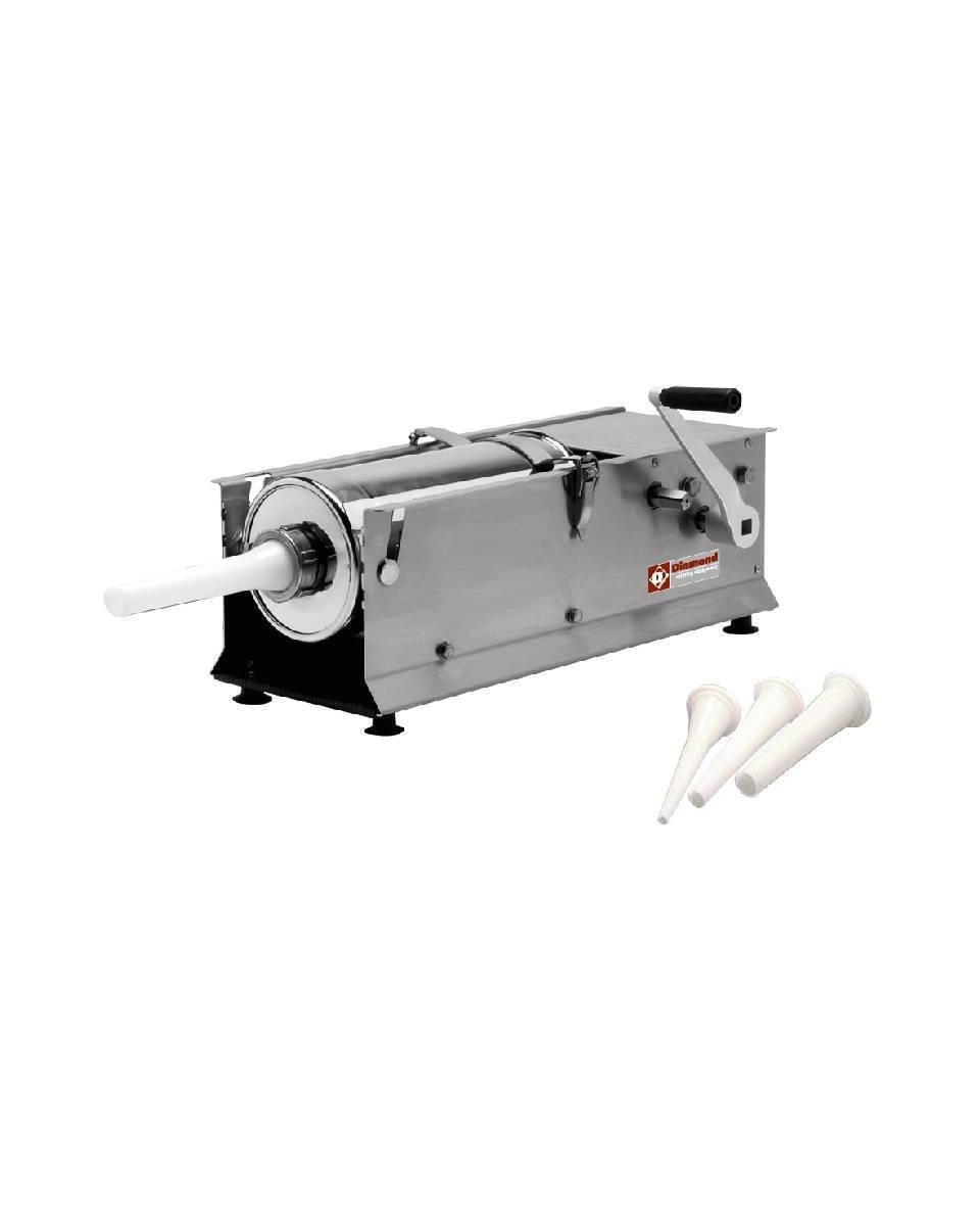 Remplisseuse à Saucisse - 7 Litres - Inox - Horizontale - H 28 x 66 x 22 CM - Diamant - BSX7
