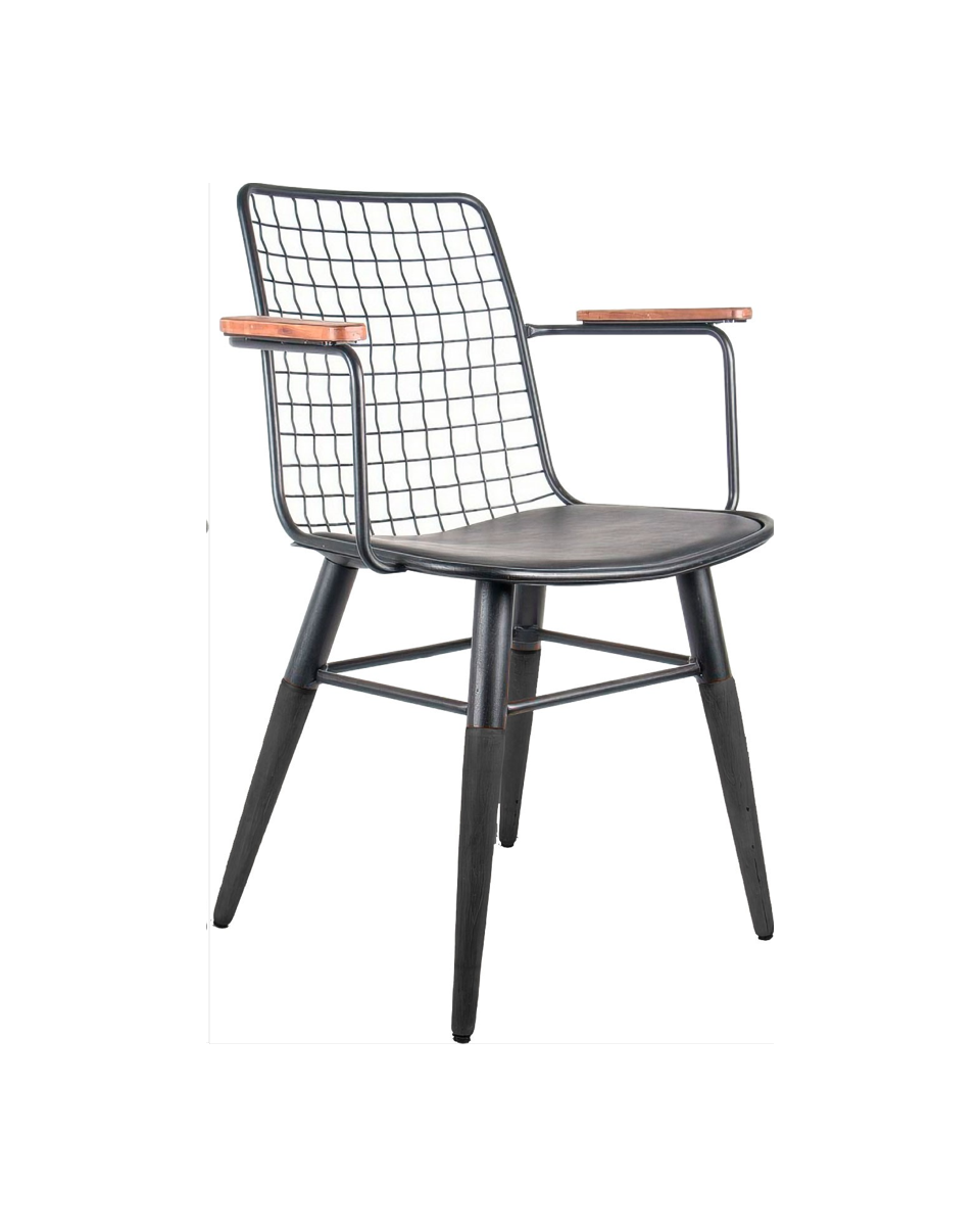 Chaise traiteur - Café Noir - avec accoudoir - G-Line