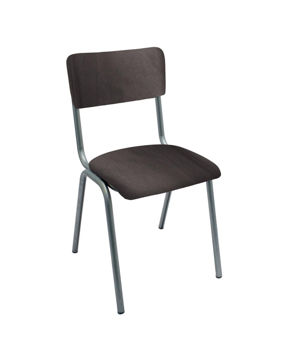 Chaise de restauration - Old School - Métal Vintage - Velours Anthracite - G-Line