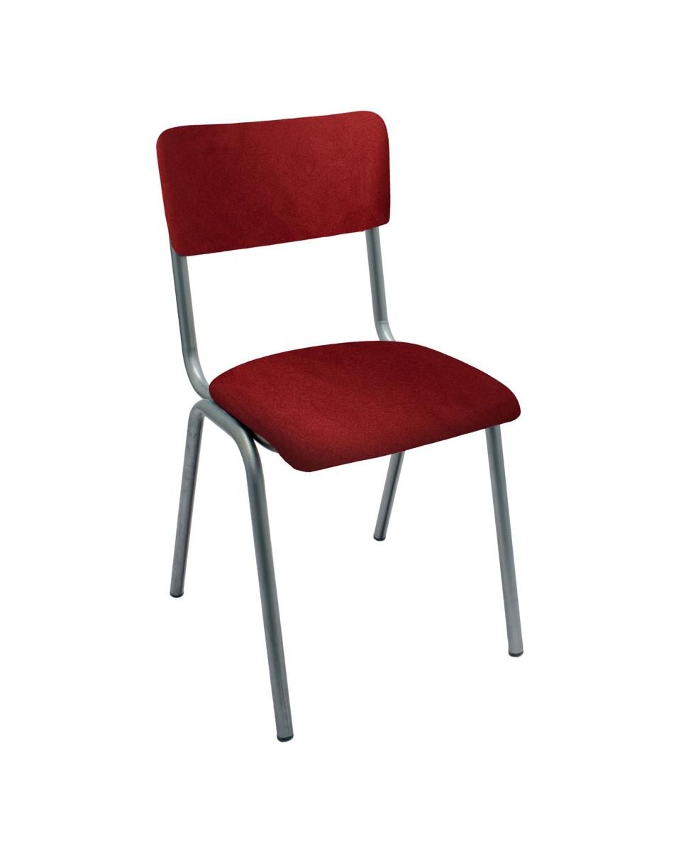 Chaise de restauration - Old School - Métal Vintage - Velours Rouge - G-Line