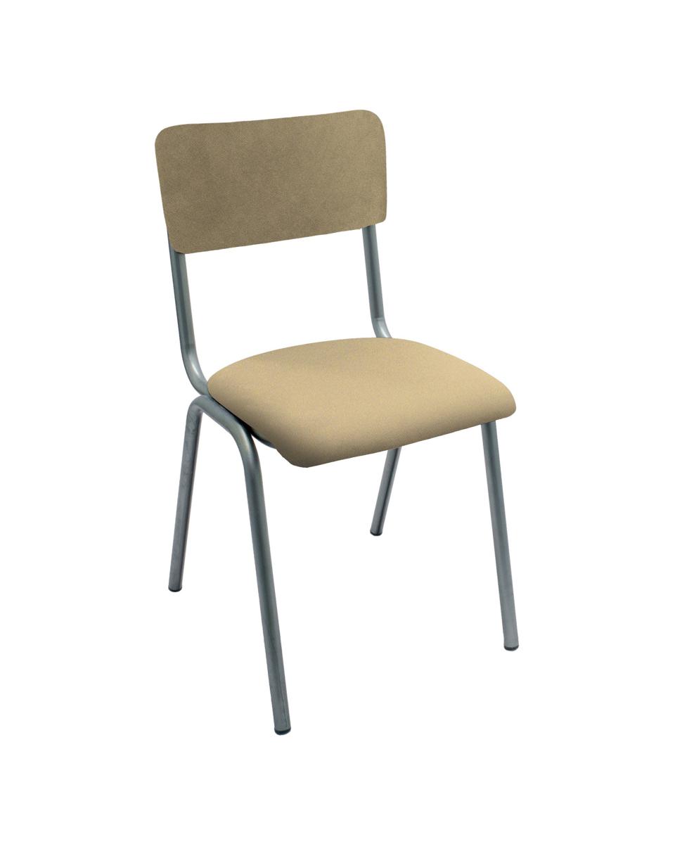 Chaise de restauration - Old School - Métal Vintage - Velours Taupe - G-Line