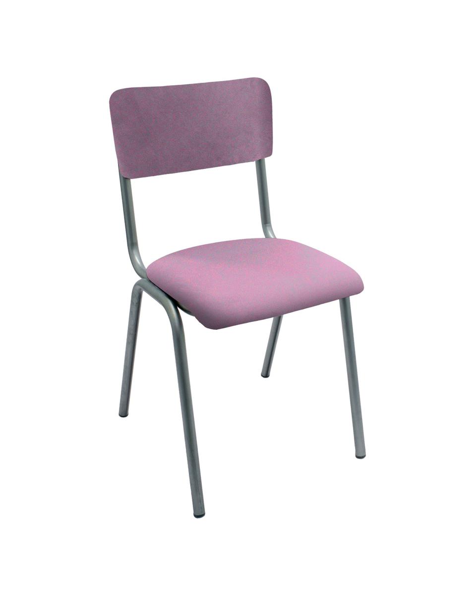Chaise de restauration - Old School - Métal Vintage - Velours Vieux Rose - G-Line
