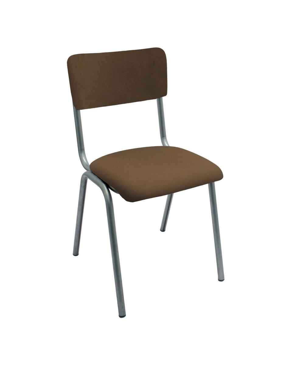 Chaise de restauration - Old School - Métal Vintage - Velours Marron - G-Line
