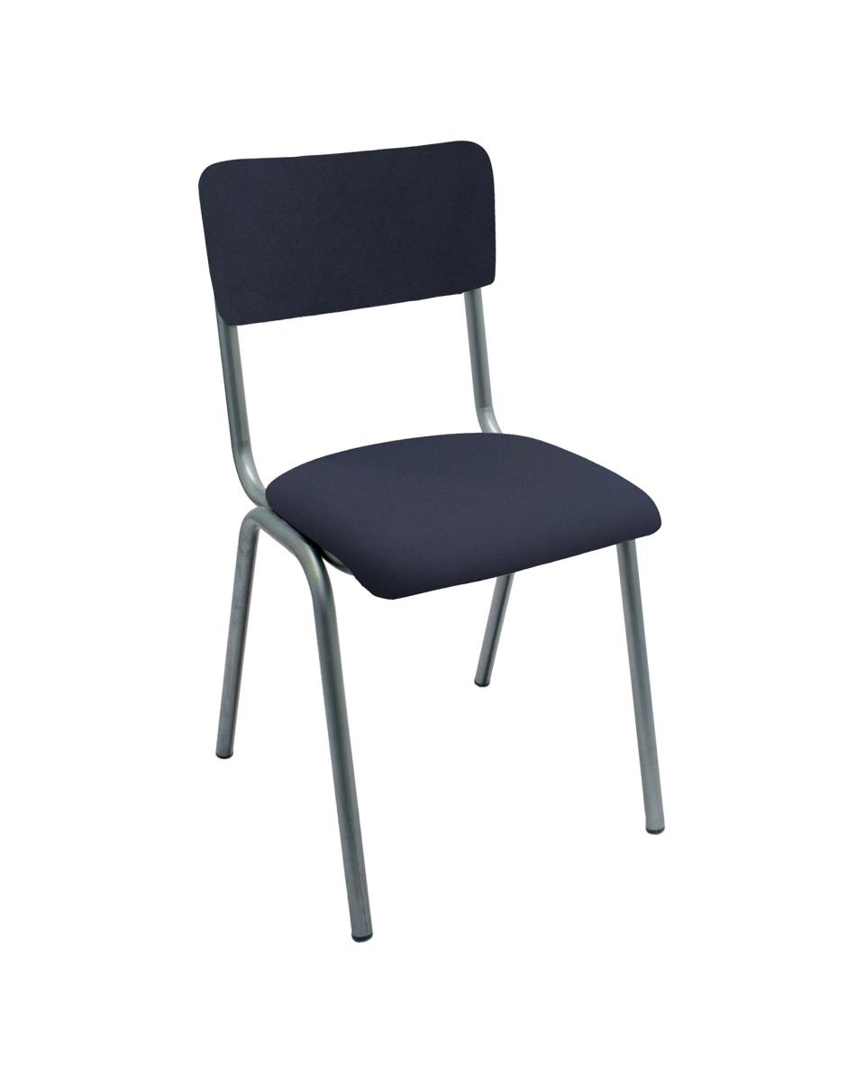 Chaise de restauration - Old School - Métal Vintage - Velours Bleu Foncé - G-Line