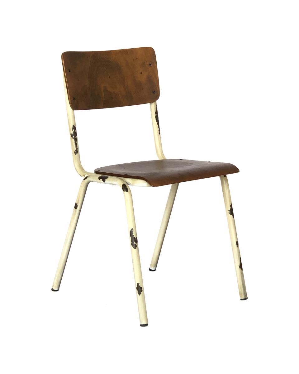 Chaise de restauration - Old School - Crème Vintage - Bois - G-Line
