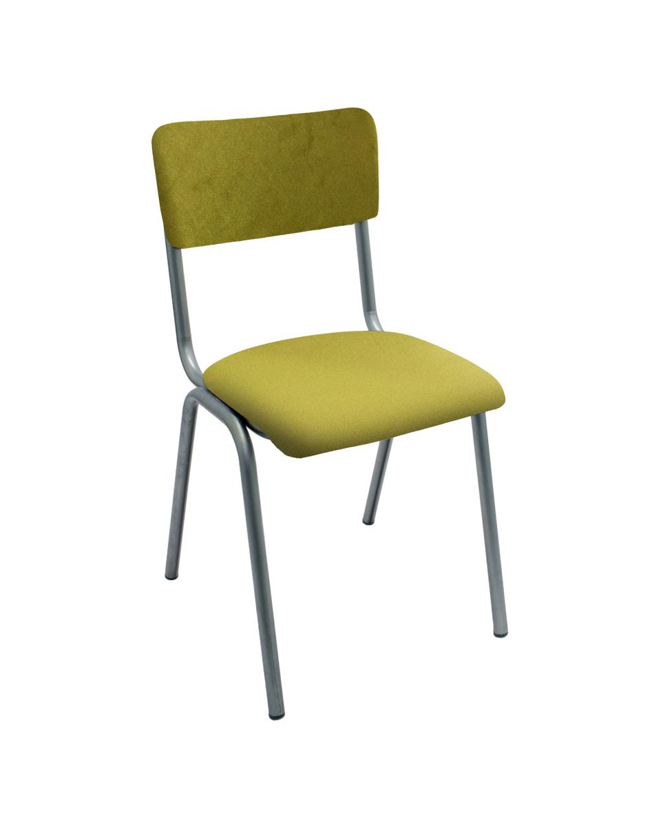 Chaise de restauration - Old School - Métal Vintage - Velours Vert Mousse - G-Line