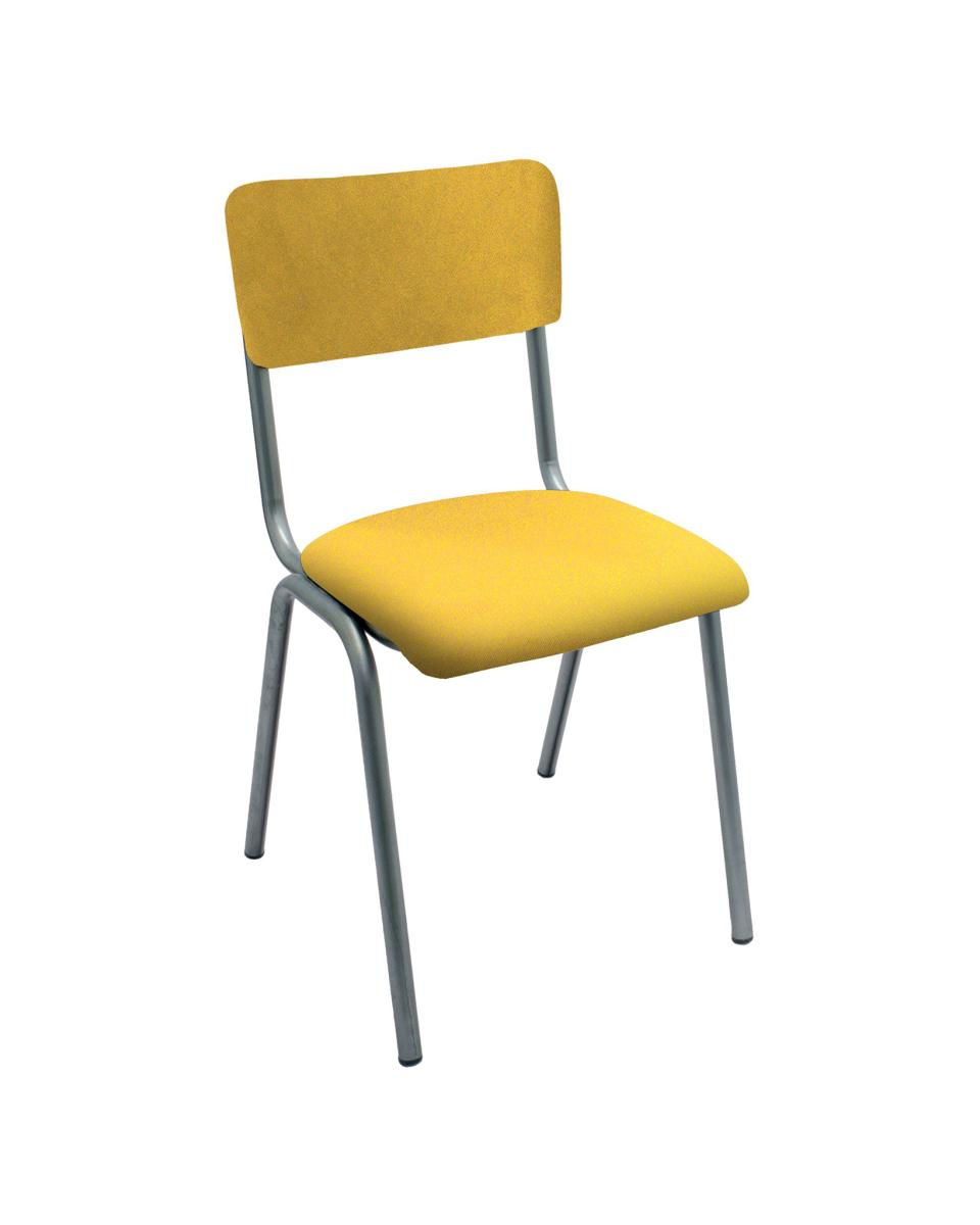 Chaise Old School - Empilable - Métal Vintage - Orange - Velours - G-Line