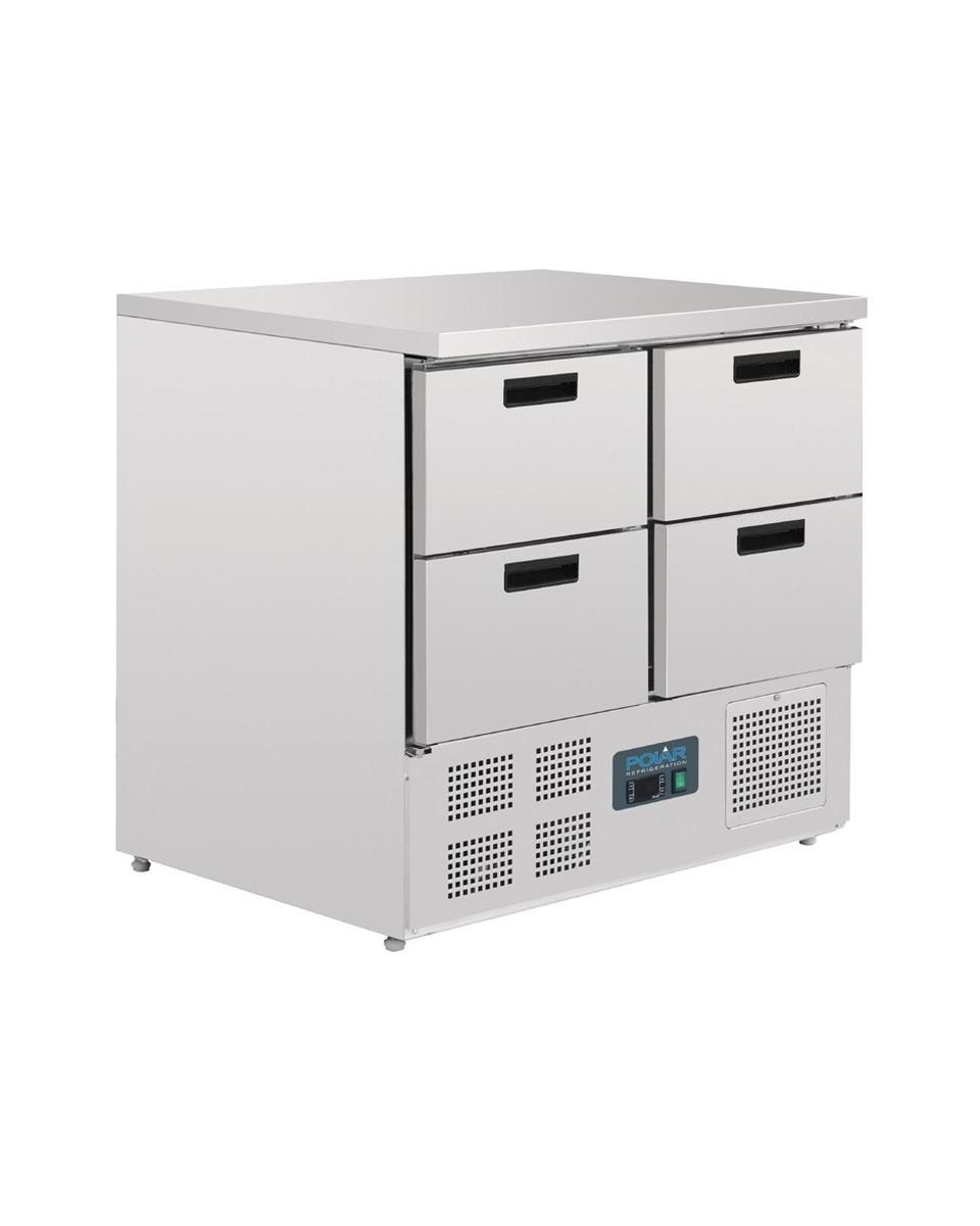 Etabli réfrigéré - 1/1 GN - 240 Litre - 4 tiroirs - H 88 x 90 x 70 CM - 230 V - Polar - U638