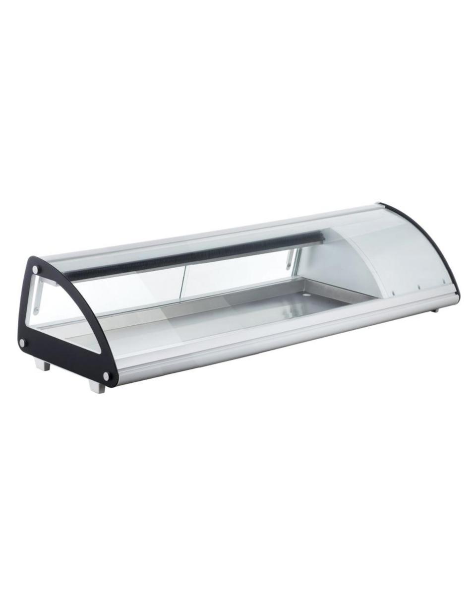 Vitrine à sushi GN 1/3 63L - Inox - H 33 X 45 X 130.7 CM - Hendi - 233757