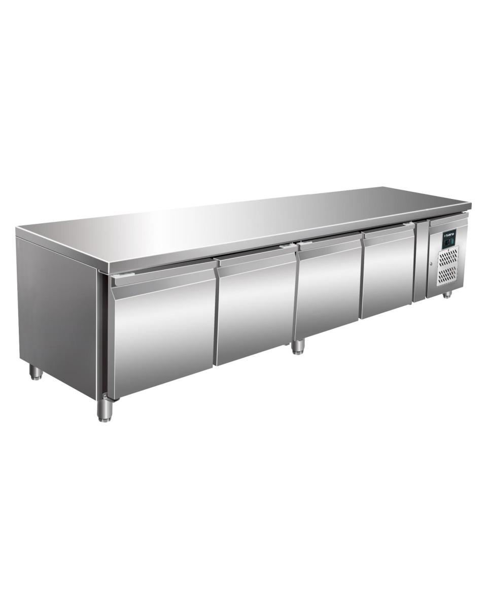 Etabli réfrigéré - 4 portes - H 65 x L 223 cm - 420 litres - inox - Saro - 323-3118