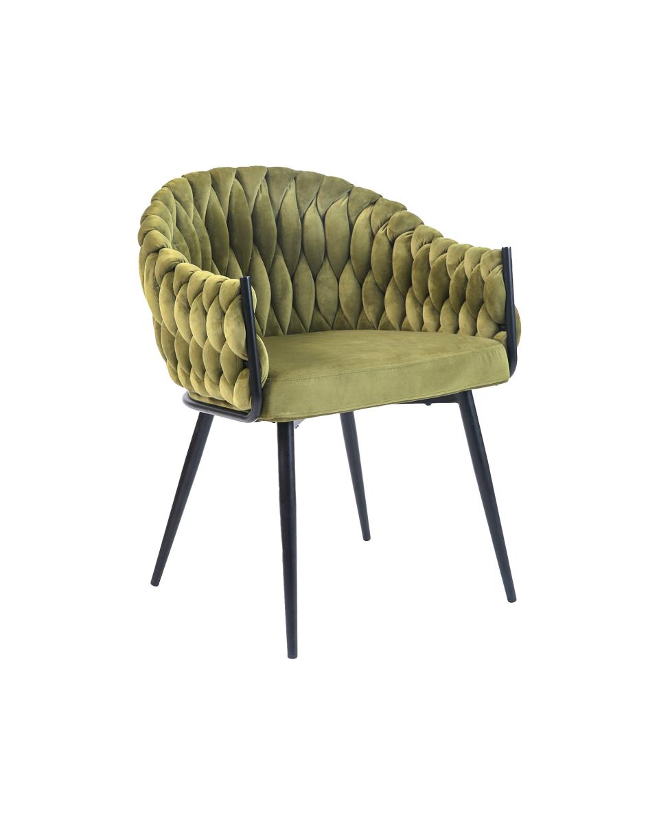 Chaise traiteur Wave - Velours Olive - G-Line