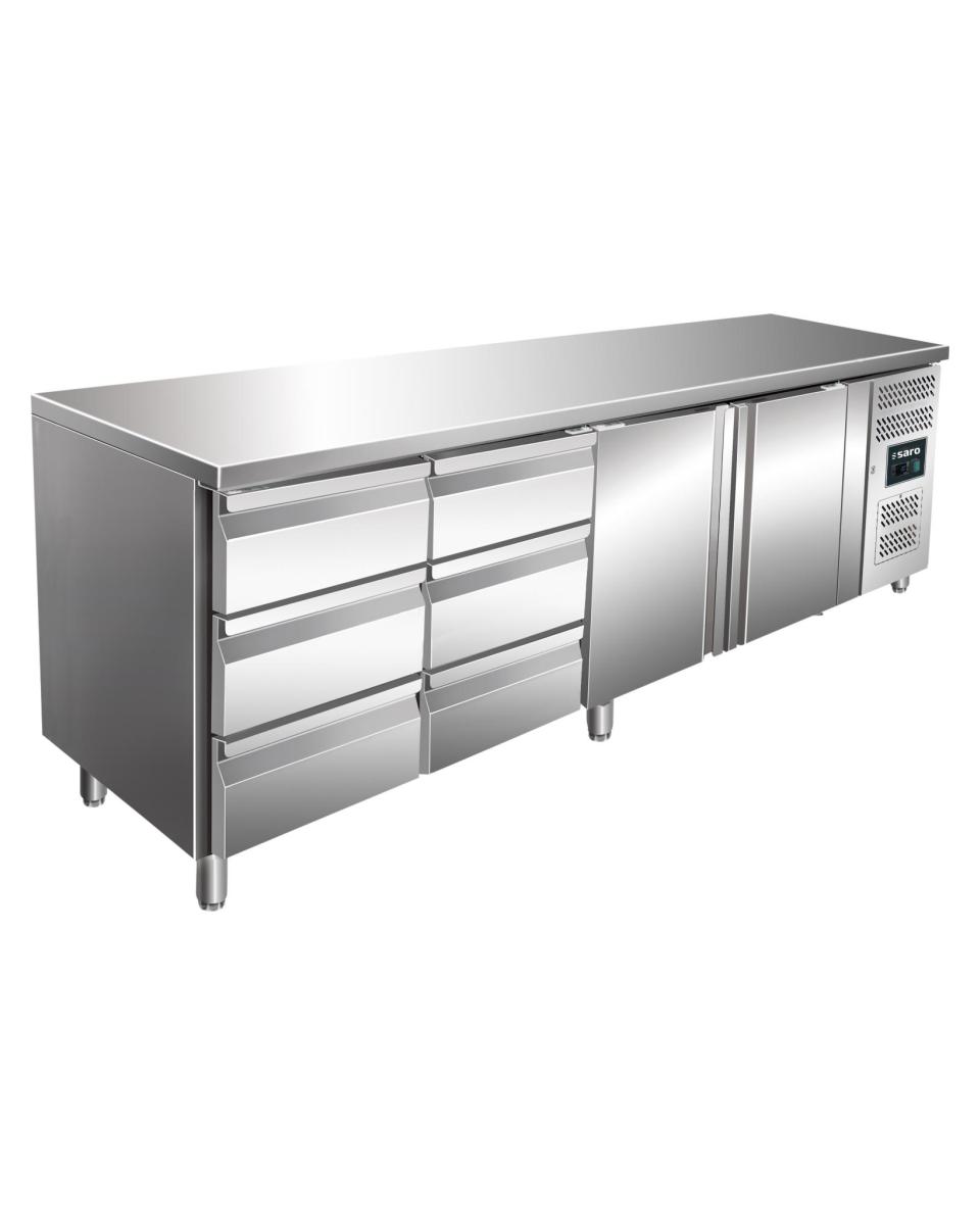 Etabli réfrigéré - 2 portes - H 95 x L 223 cm - inox - Saro - 323-10725