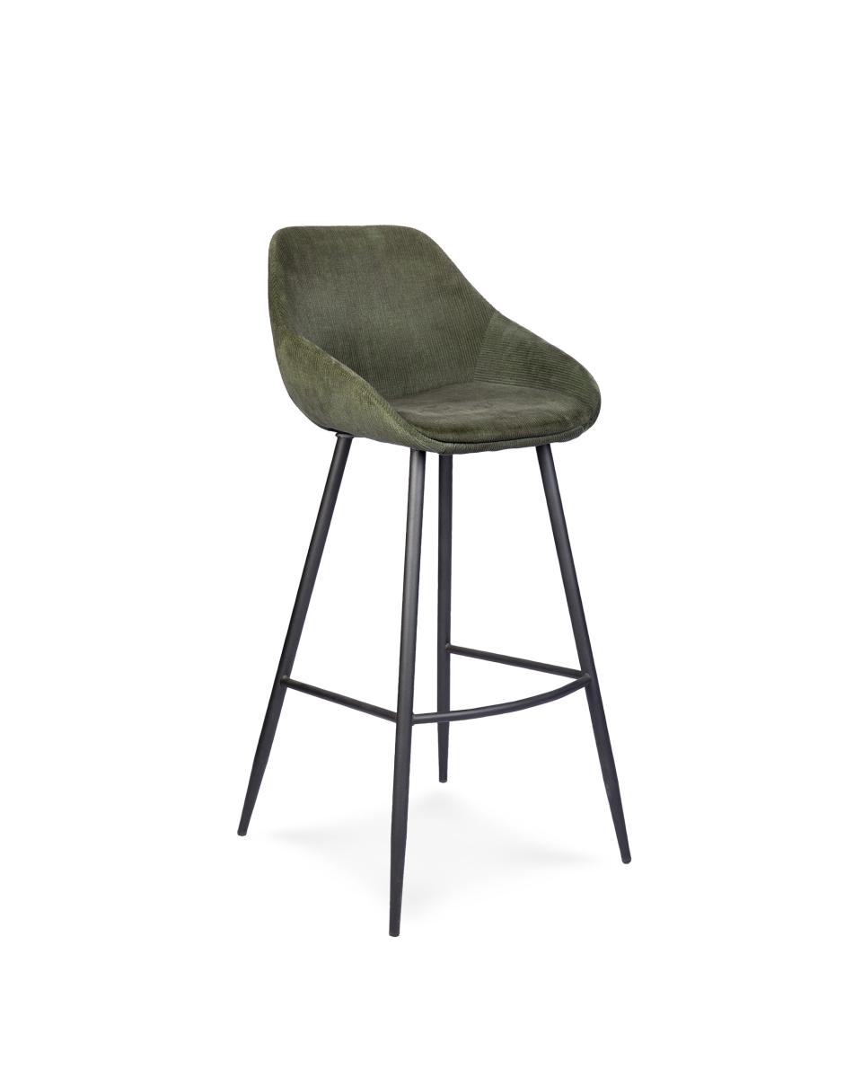 Tabouret de bar restauration - Cordoba - Tissu côtelé - Vert foncé - G-Line