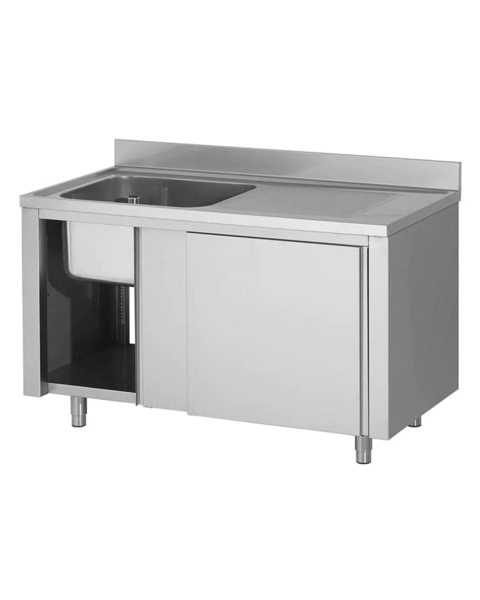 Evier inox fermé - Portes coulissantes - 1 bac à gauche - G-Line