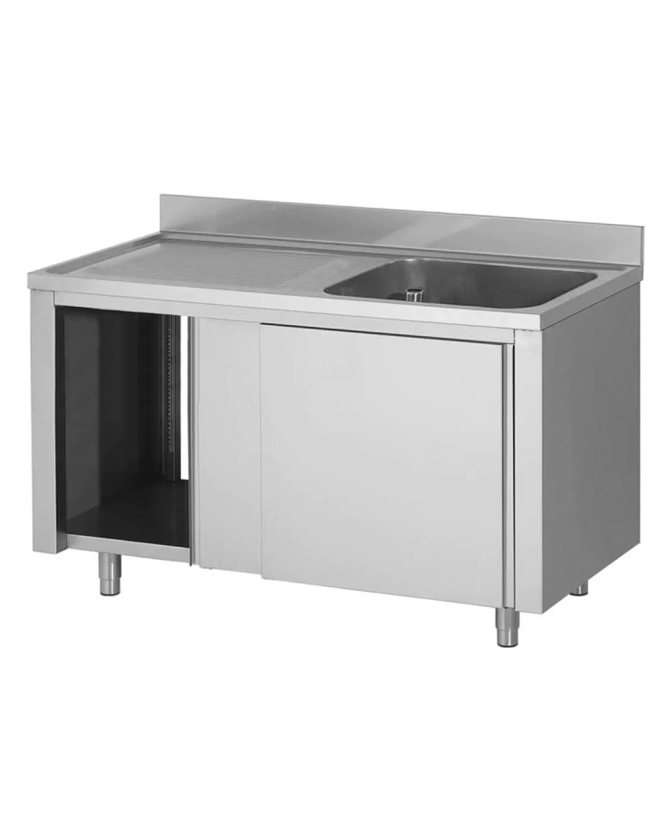 Evier inox fermé - Portes coulissantes - 1 bac à droite - G-Line