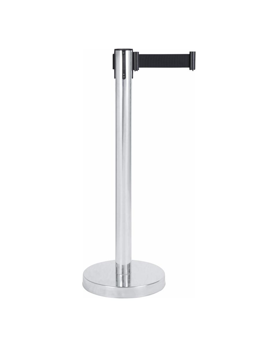 Potelet barrière inox avec tirette - Noir - G-Line