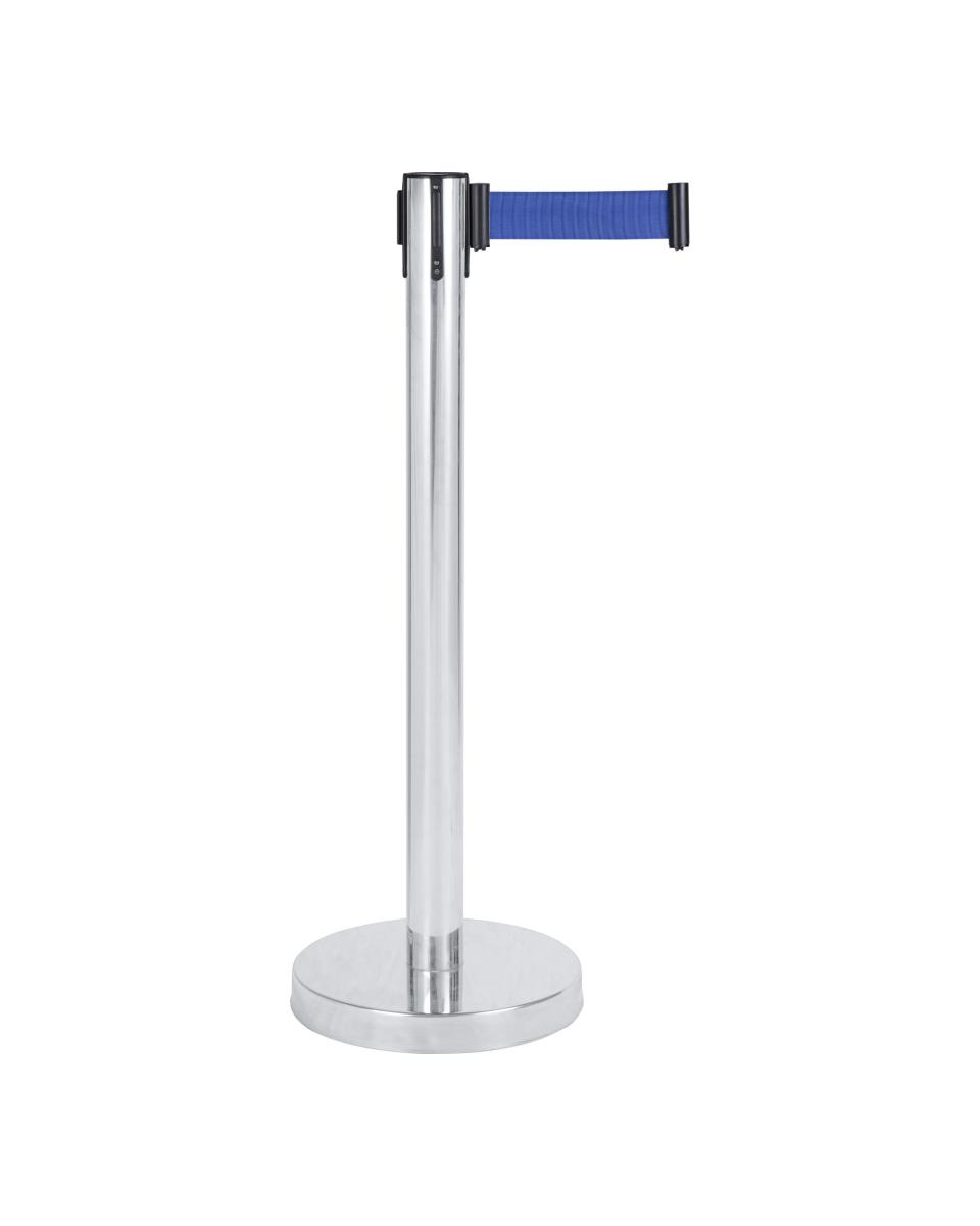 Potelet barrière inox avec tirette - Bleu - G-Line