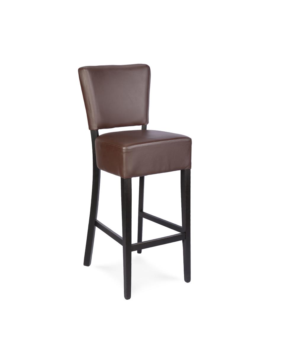 Tabouret de bar restauration - Naples - Avec dossier - Marron - Similicuir - G-Line