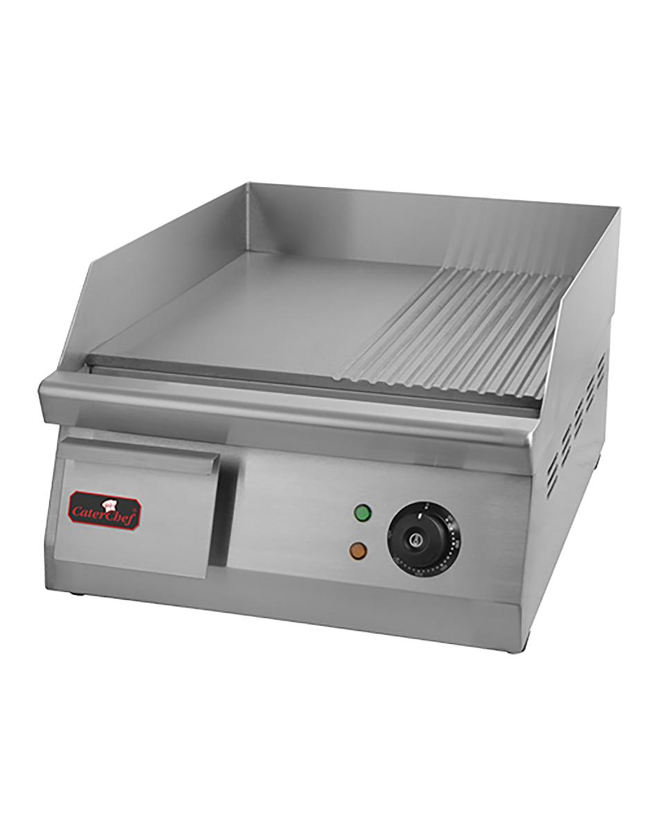 Plaque de cuisson - H 27 x 40 x 54,5 CM - 27,5 KG - 220-240 V - 3000 W - Inox - Lisse/Striée - +50°C / +300°C - Caterchef - 688515