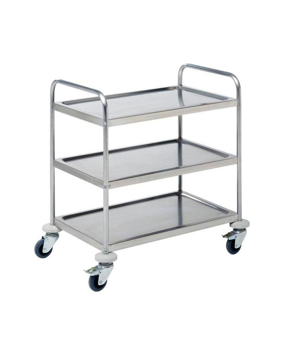 Chariot de service inox - 3 plateaux - démontable - G-Line