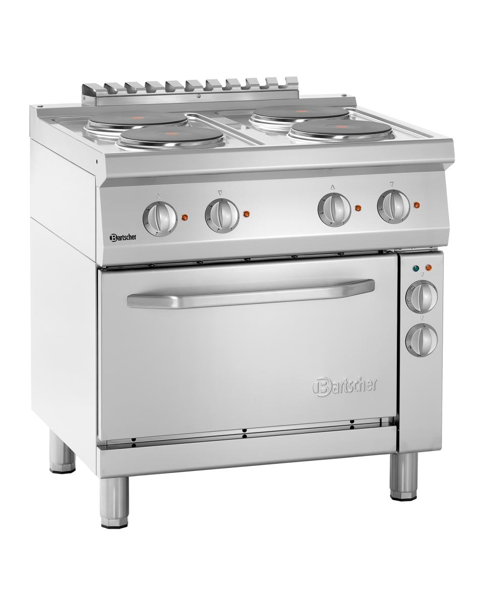 Cuisinière - 4 Foyers - Avec four - Fonte - Bartscher - 286225