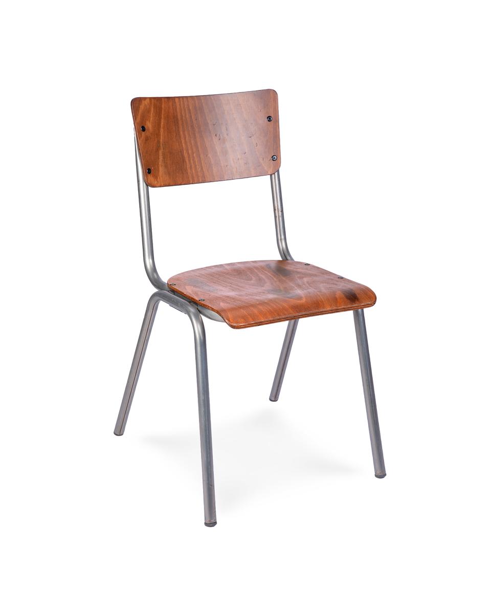 Chaise de restauration - Old School - Métal Vintage - Bois - G-Line