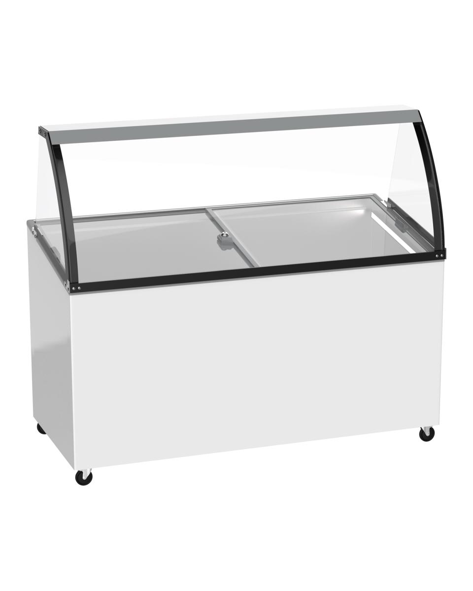 Vitrine boule à glace - 500 Litres - 8 Plateaux - H 131,5 x 149,4 x 65,9 CM - G-Line