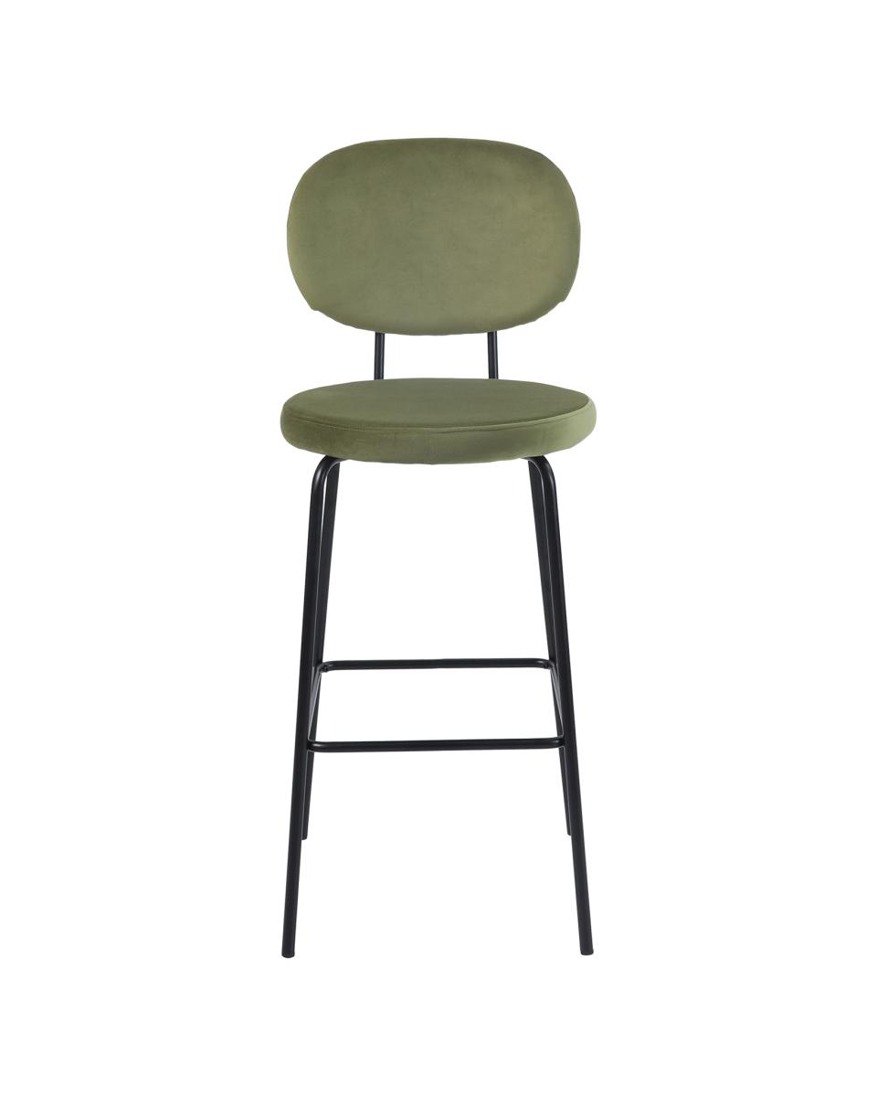 Tabouret de bar Rondo - Velours Olive - G-Line