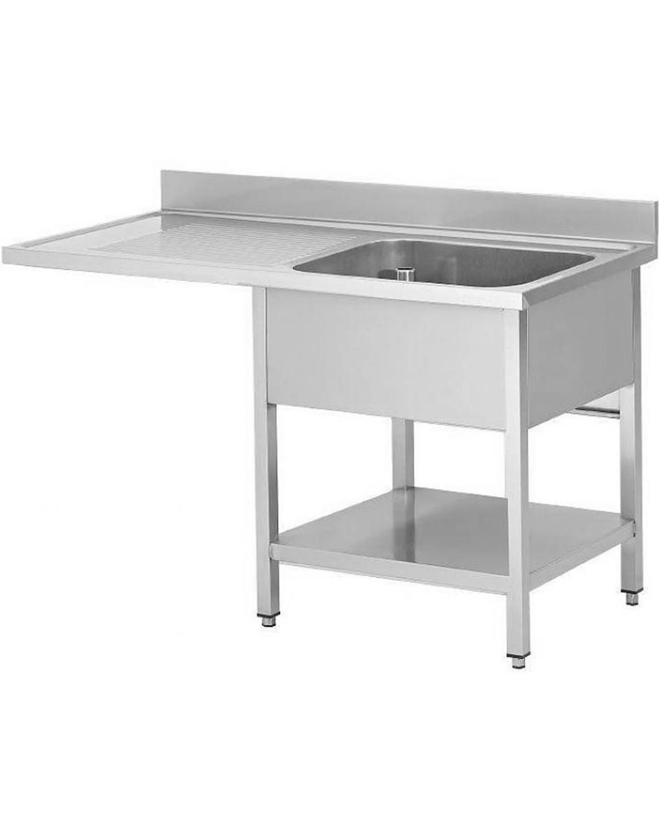 Evier inox pour lave-vaisselle - 1 bac à droite - avec étagères - démontable - G-Line