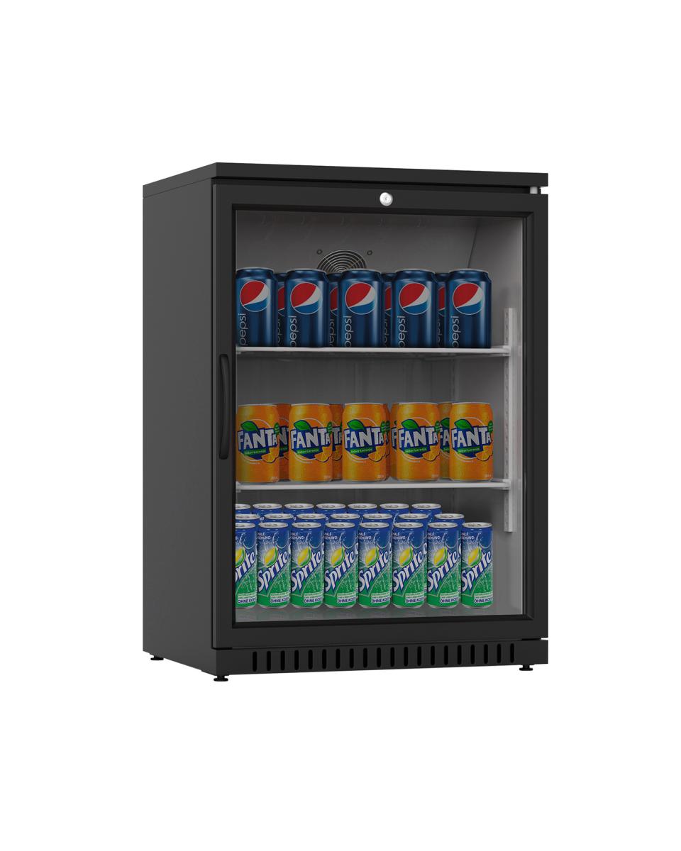 Réfrigérateur porte vitrée - 130 Litres - 1 porte - Noir - G-Line
