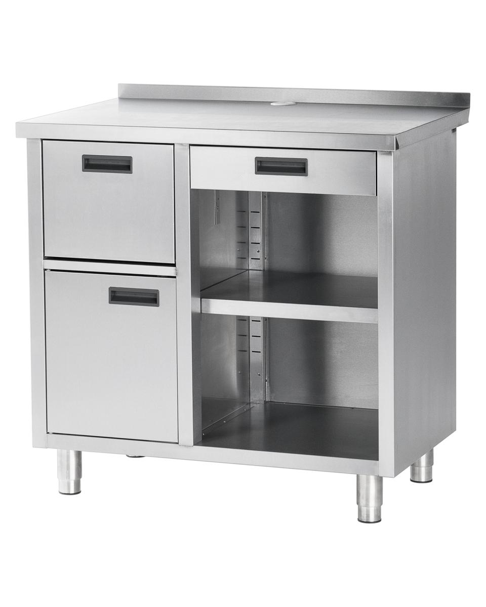 Etabli de distribution de café - H 100 x 100 x 70 CM - Inox - G-Line